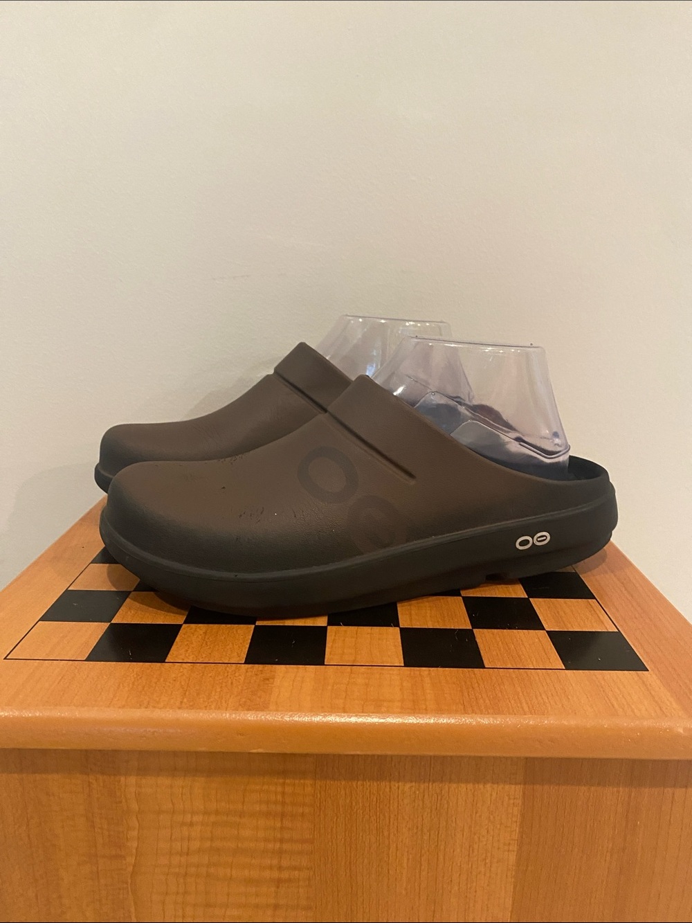 OOFOS OOCloog comfort walking clog brown black slip on shoe slide mule M8 W10 EU